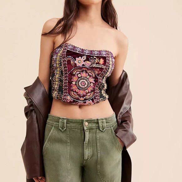 Free People "Eleni" Halter, Tube, Tank Top Size L - Picture 1 of 5
